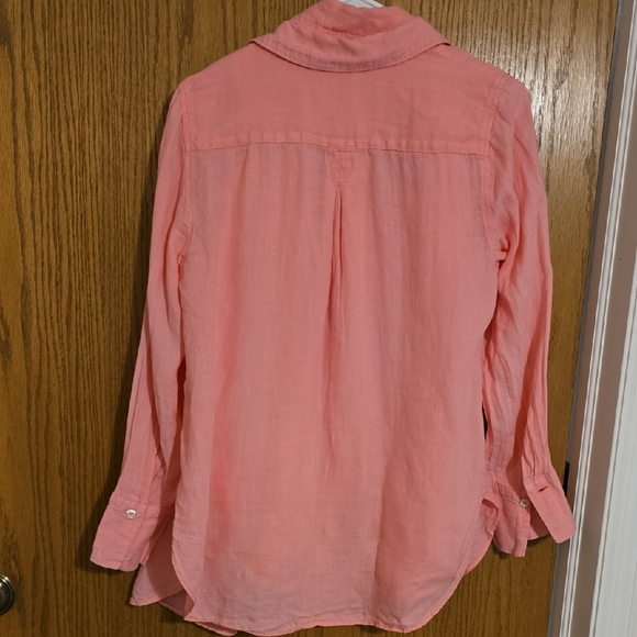 Talbots Coral Button-Down Shirt - Picture 2 of 6